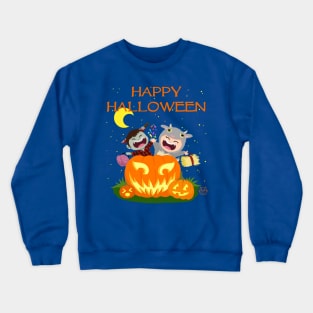 MrDaddyCountryTV's Halloween Design ( Yellow Moon) Crewneck Sweatshirt